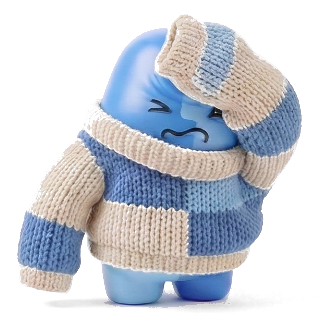 Wearing an oversized knitted sweater
